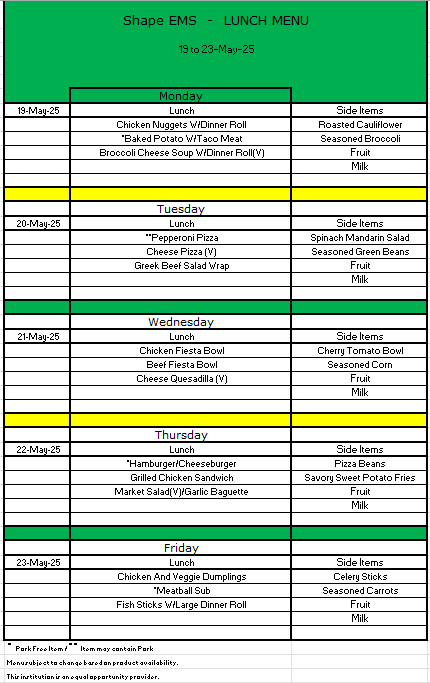 Lunch Menu
